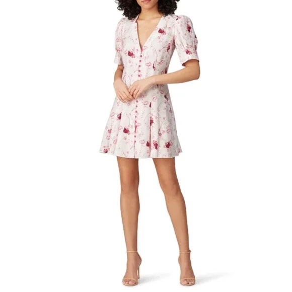Chelsey and Walker Rent the Runway Floral button front dress pink sz2 $400… - Picture 4 of 9